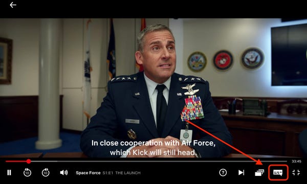 Netflix’s Closed Captioning with the movie 