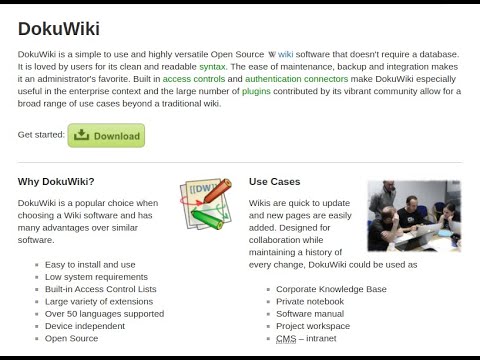 Figure1 : The DokuWiki homepage